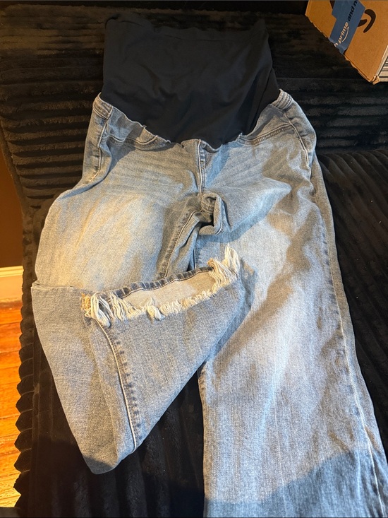 1822 Denim Denim - Light Blue Boyfriend Maternity Jeans